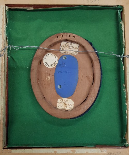 Back of the frame holding the medallion cameo of Joseph Banks