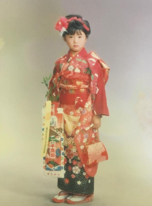 Ayumi as a young girl in Oita, Japan in 1990