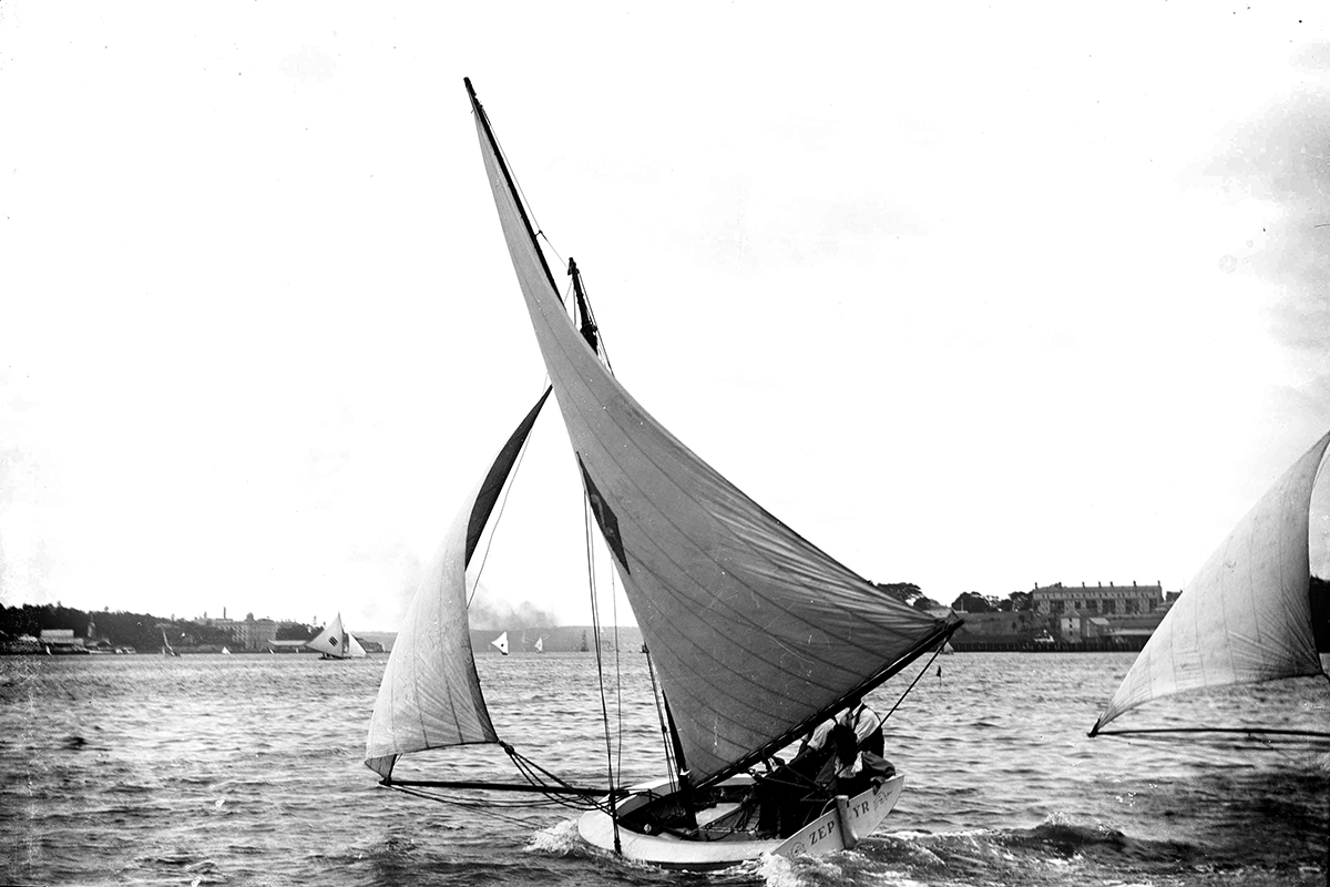 Yacht ZEPHYR on Sydney Harbour. ANMM Collection 00002619. William James Hall.