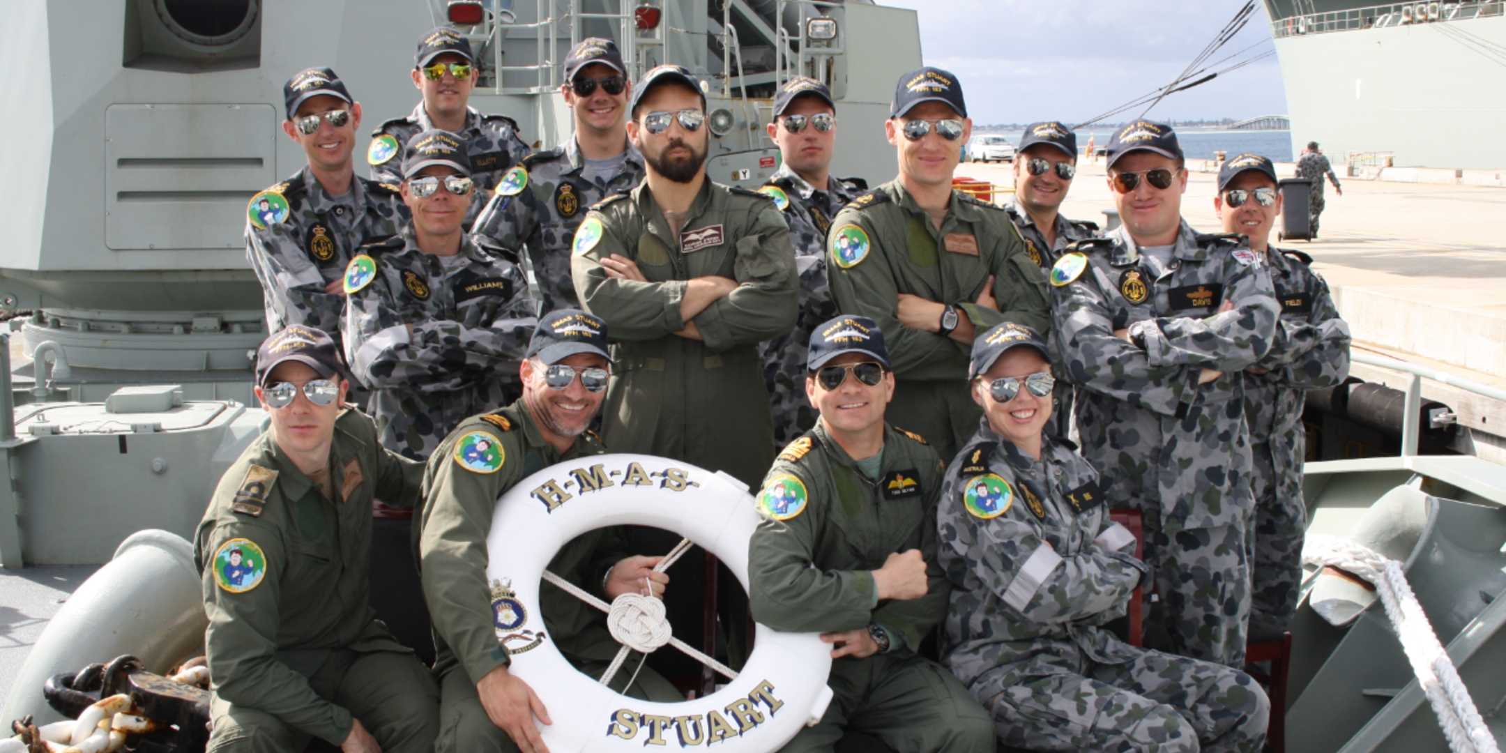 Todd Glynn (seated third from left), with the Tiger 75 flight crew for Operation Slipper 2011
