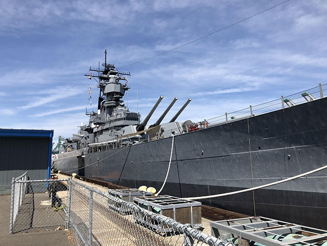 USS Iowa Battleship Museum.  Photo by Leila Parks at the Pacific Battleship Center in Los Angeles. 