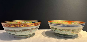 Two early 19th Century punchbowls