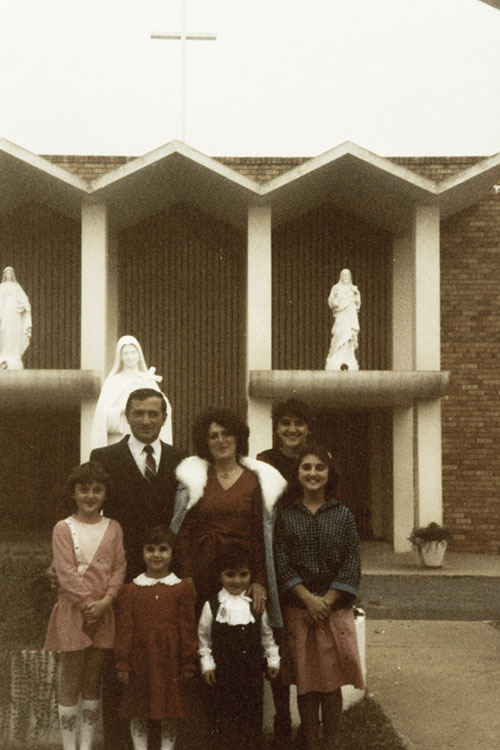 Nehme family at church, 1985.