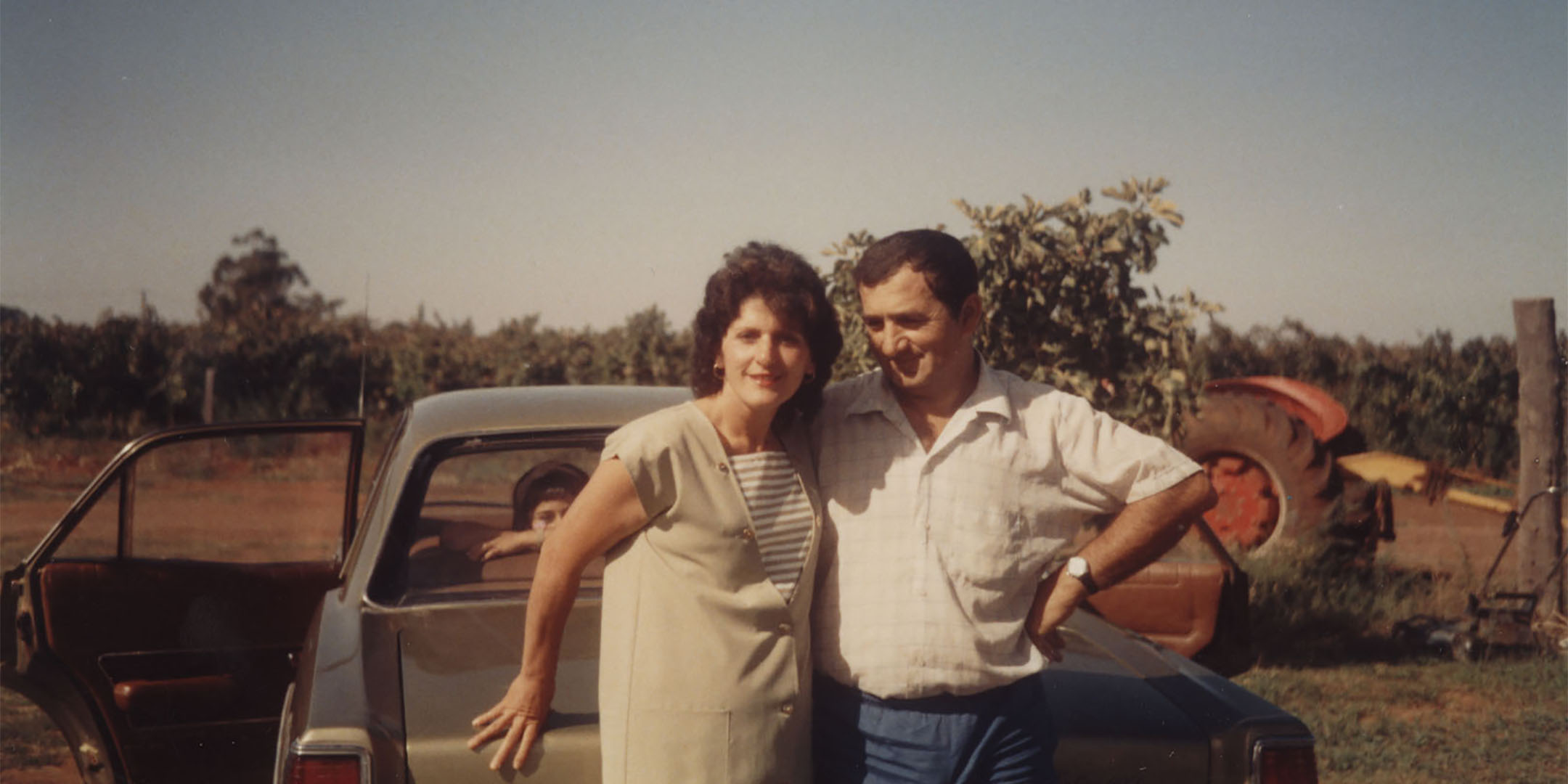 Marie and Michel Nehme at Fairlane Farm, Nehme vineyard, Yenda, 1988. All images reproduced courtesy Julie Nehme