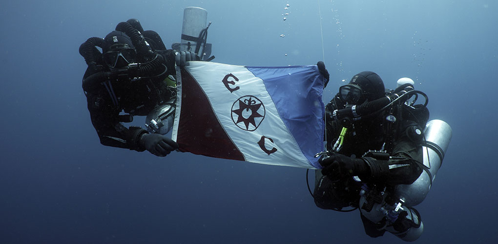 The project was conducted as the Explorers Club Flag 192 Expedition: Non-Disturbance Archaeological Survey of the M24 Japanese Midget Submarine. Image: Jonathan Di Cecco. 