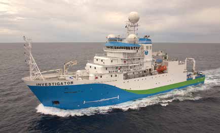 RV Investigator at sea. Image: CSIRO/Marine National Facility.