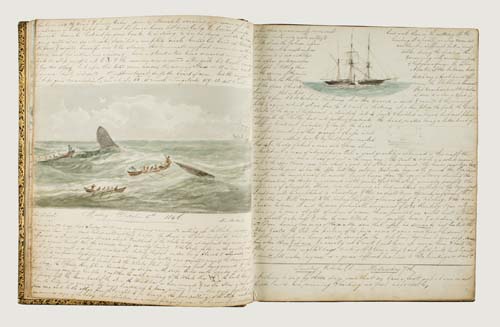 This popular illustrated whaling log, by Henry William Downes, has also been part of the audio book pilot program. ANMM Collection 00038301.