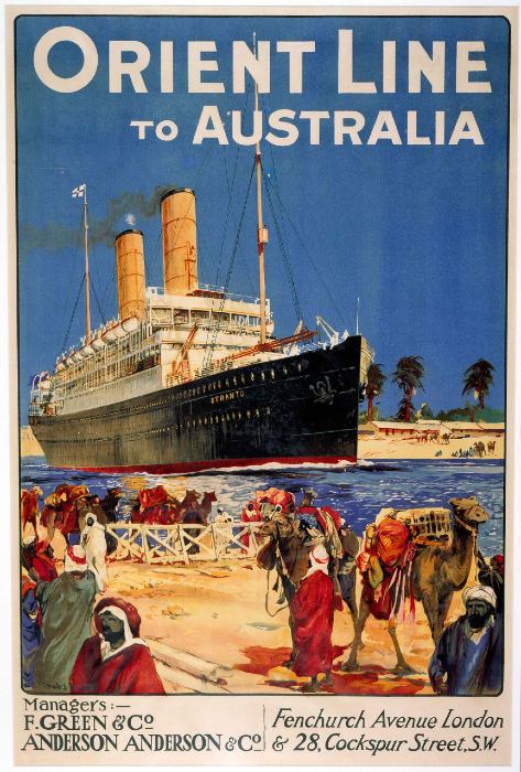 Charles Dixon, Poster advertising the Orient Line service to Australia, 1909–1914. ANMM Collection 00008904