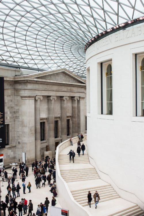 Photograph showing the Great Court inside the British Museum