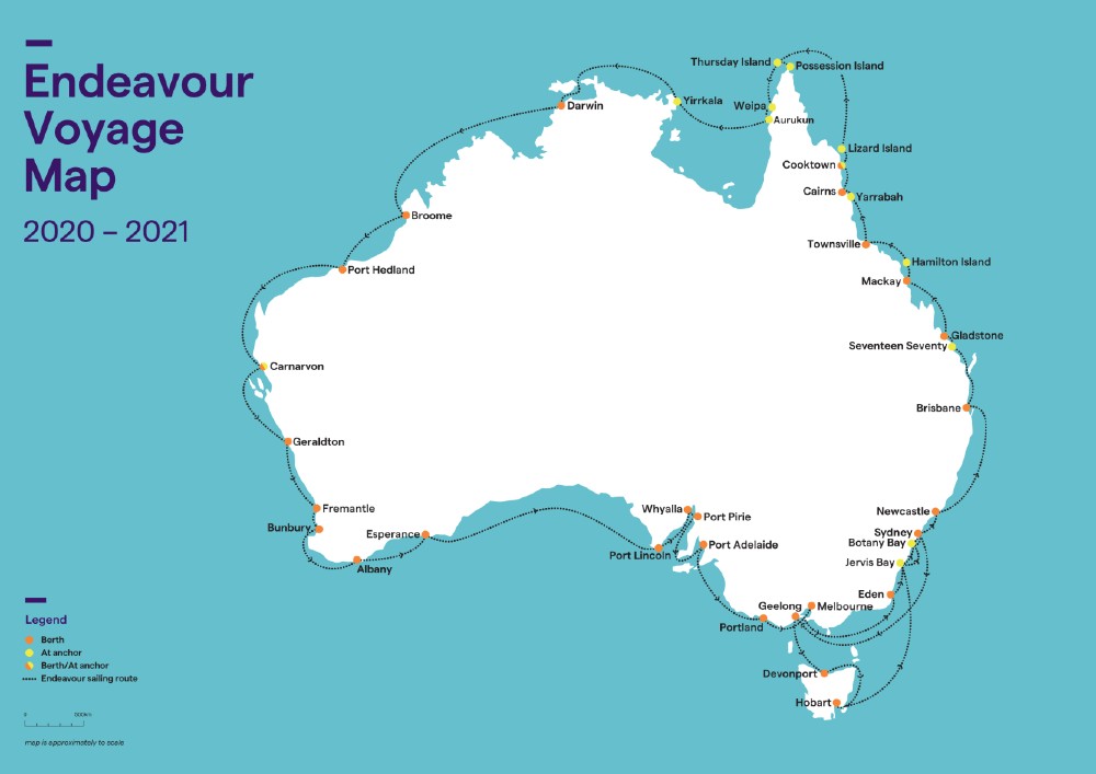 Map of Australia that shows direction of Encounters 2020 map