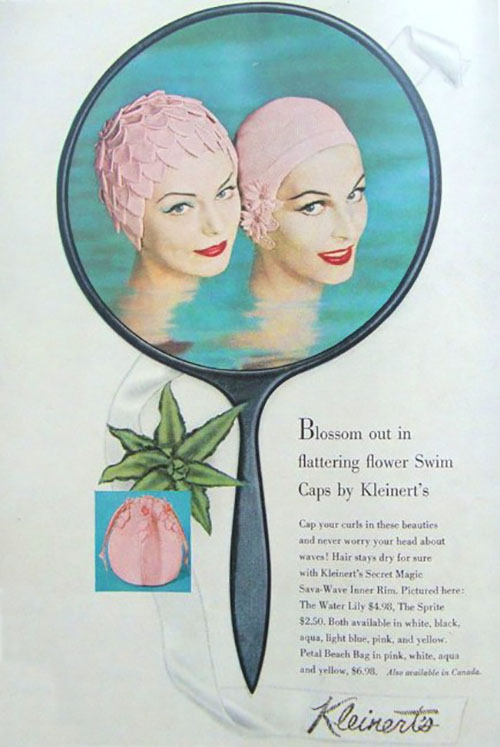 Advertisement for Kleinert's swimming caps