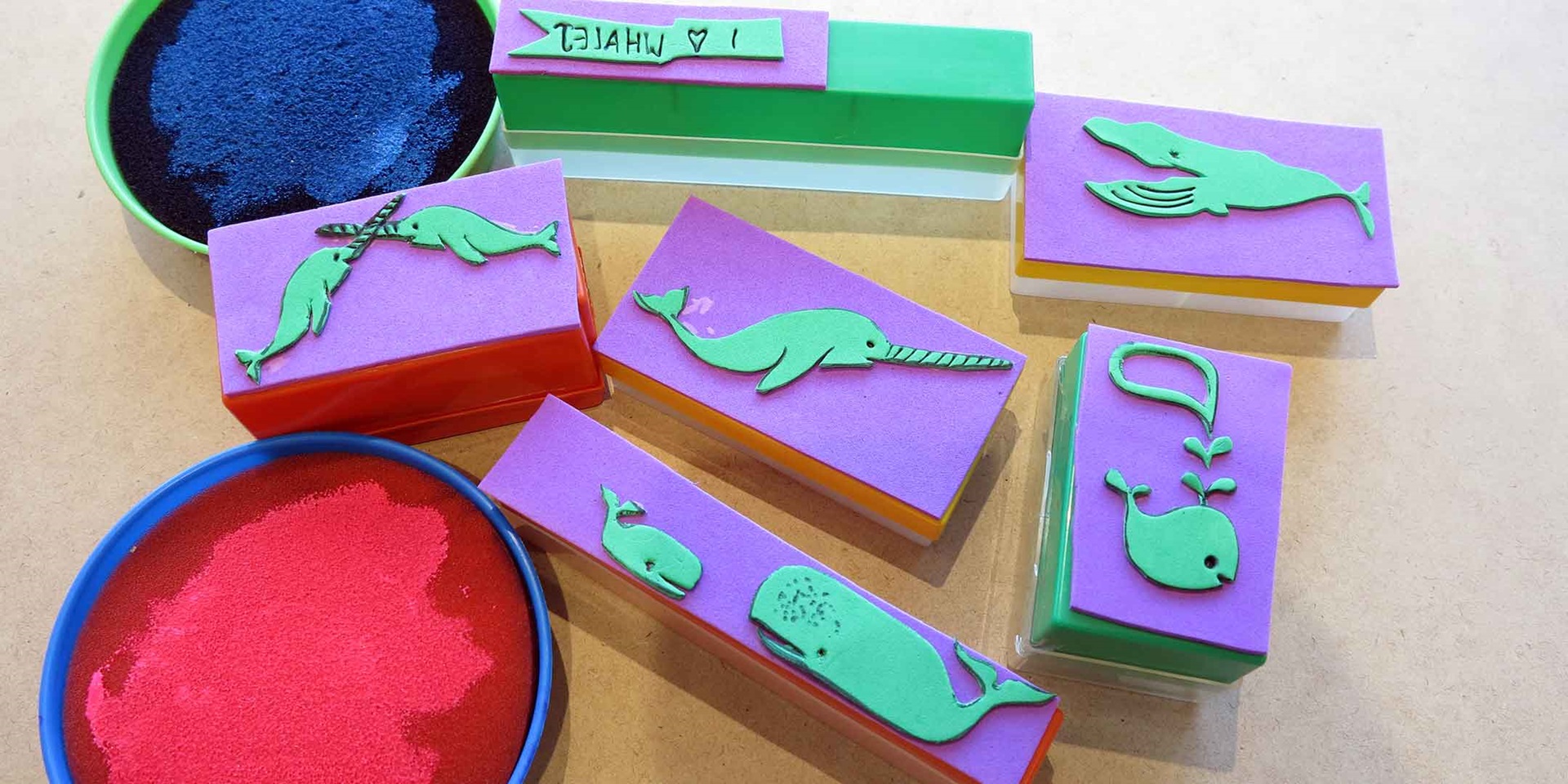 Whale stamp for kids arts and crafts