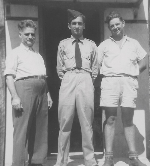 Emanuel Comino (centre, in RAAF uniform) with his father John (left), Queensland, c 1952