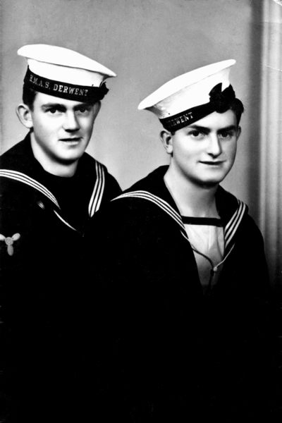 Teddy Sheean (right) and his brother Mick. Courtesy Australian War Memorial.