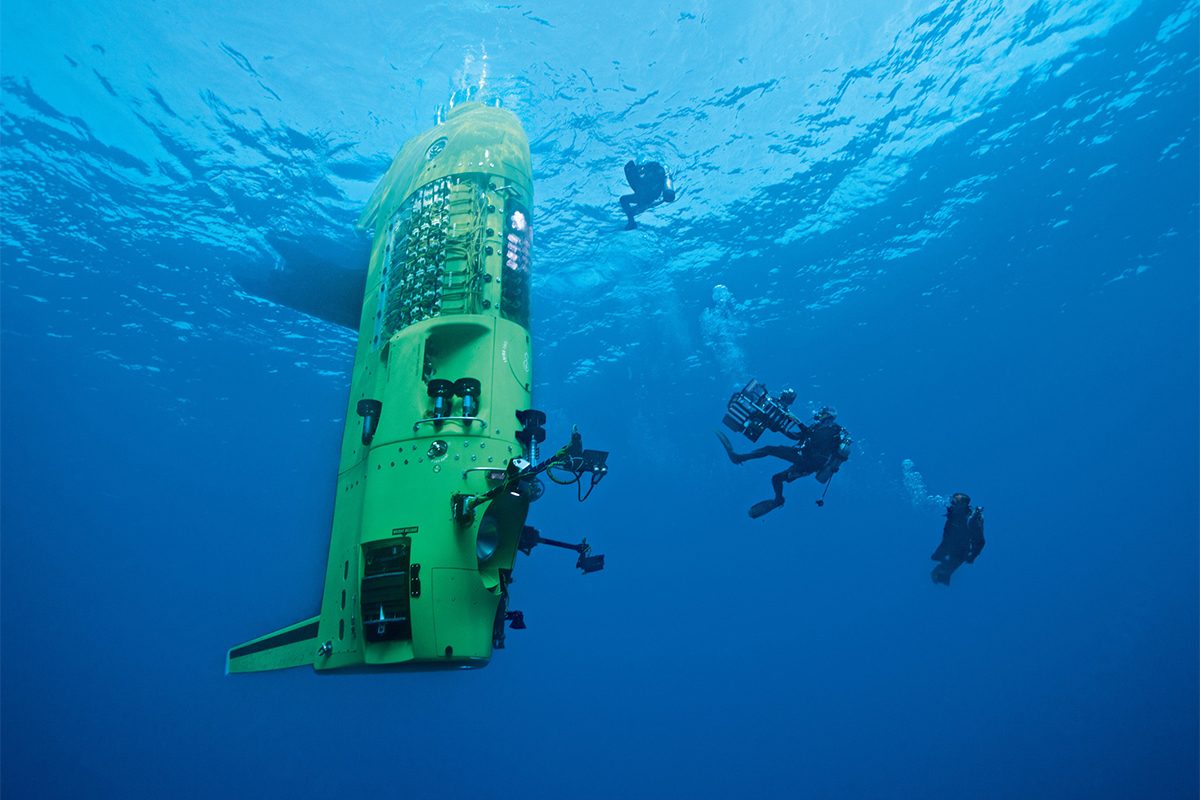 On March 26 2012 Cameron made a record-breaking solo dive to the earth’s deepest point, the bottom of the Challenger Deep in the Mariana Trench. Image: Mark Thiessen/NatGeoCreative.