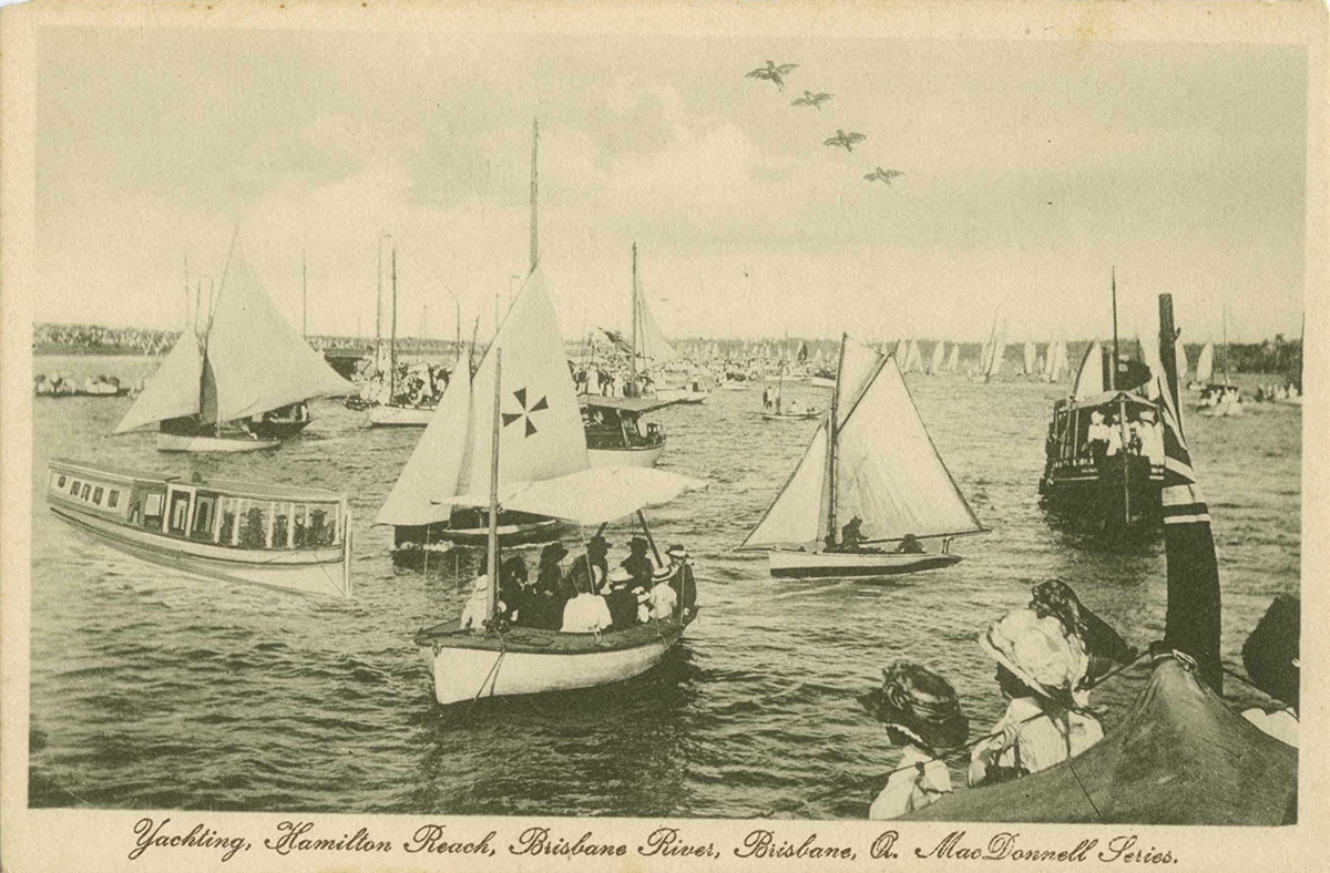 Yachting, Hamilton Reach Brisbane River, Brisbane. c.1900. ANMM Collection 00009338. 