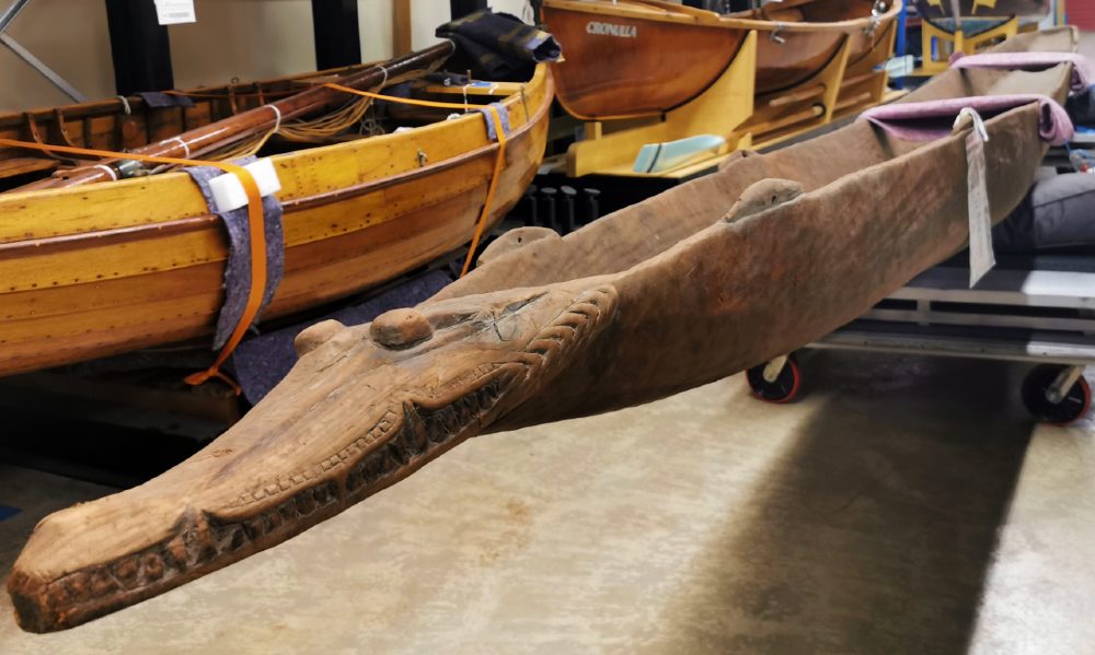 The Sepik River Dugout Canoe in the museum's large object store