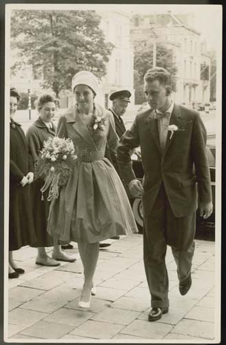 Klaas and Aafke Woldring on their wedding day, the Netherlands, 1959. Reproduced courtesy Klaas and Aafke Woldring.