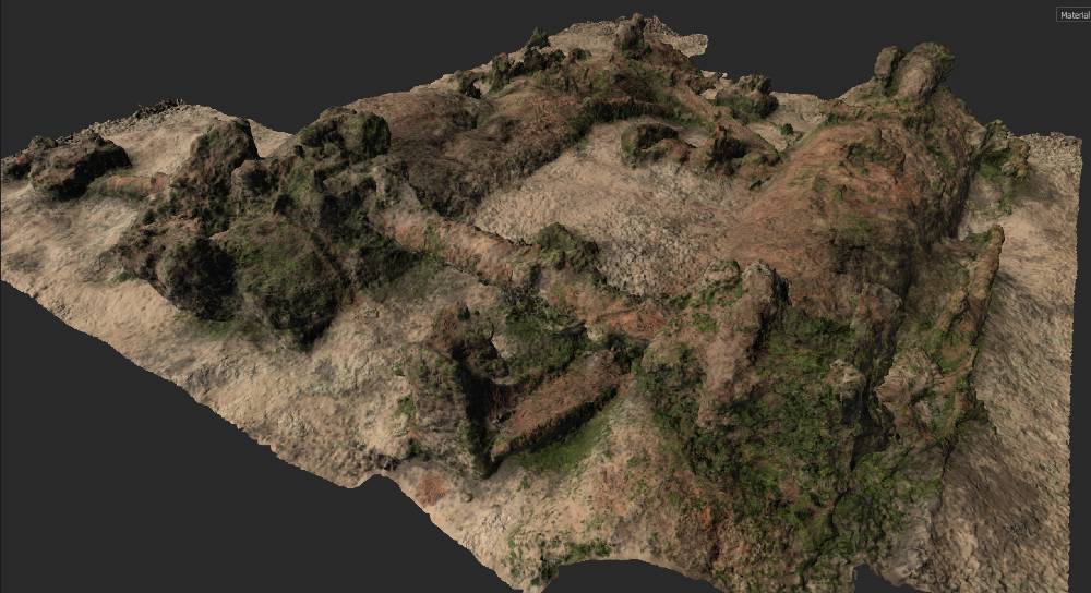 Screen capture of the Herald wreck site 3D model that forms the basis of the VR Experience. The 3D model was adapted from a photogrammetric 3D model of Herald produced by a team of maritime archaeologists from the museum and Silentworld Foundation. Image: Holger Deuter/University of Applied Sciences, Kaiserslautern.
