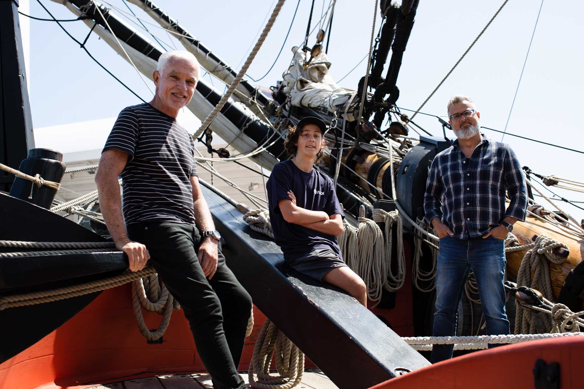 Leo Oliver with Maritime Archaeologists James and Kieran