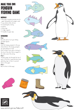 Paper craft penguin fishing game