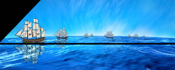 Eight tall ships sailing