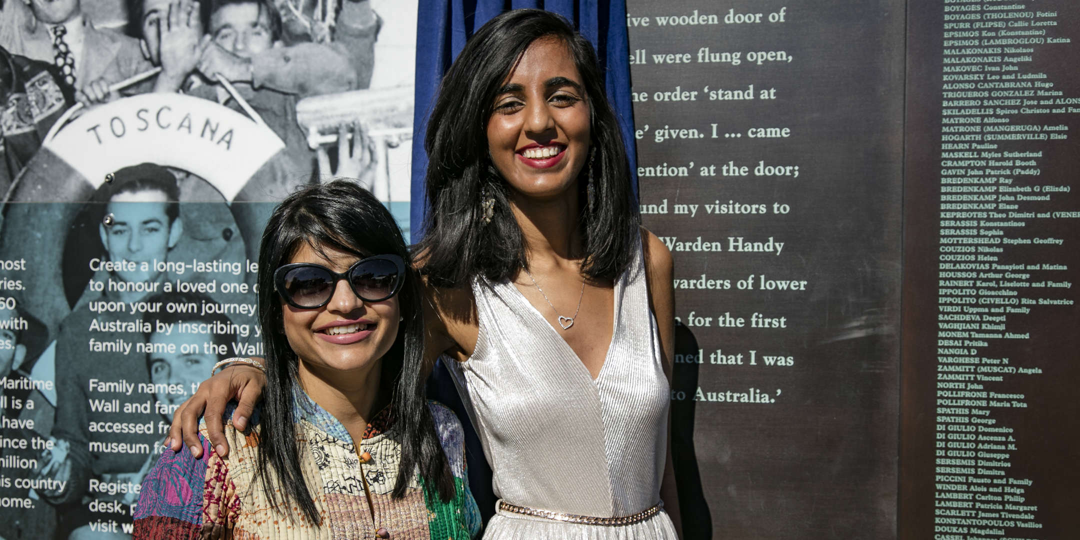 Special Guest Pritika Desai (right), who was named the India Australia Business Community Awards Young Community Achiever of the Year for her work on a youth mental health project, reflected on her Indian heritage at the Welcome Wall unveiling ceremony, 7 May 2017.