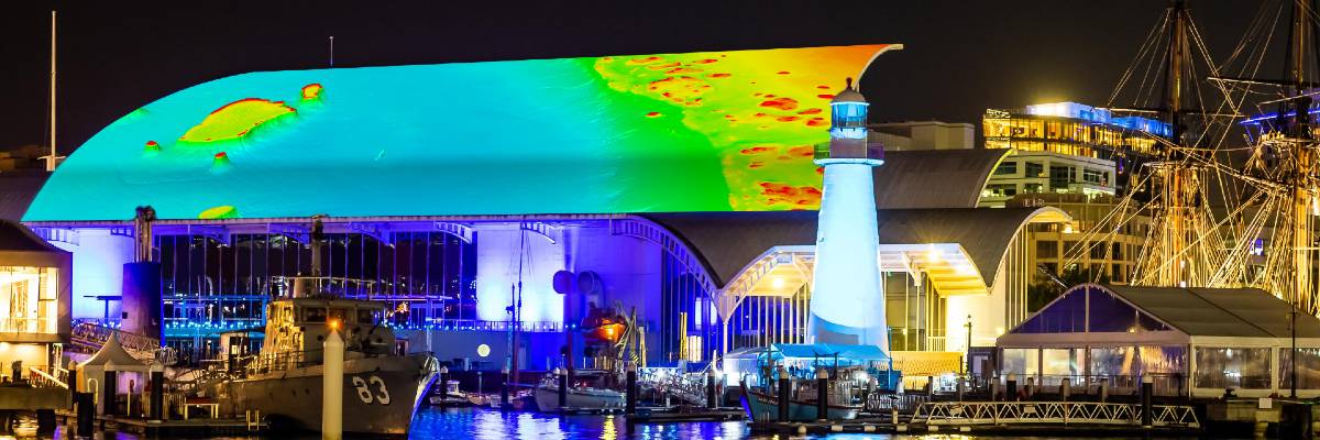 Streetview Seascape at the Australian National Maritime Museum for VIVID Sydney 2021