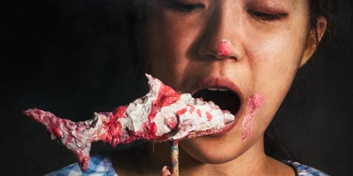 HOU CHUNGYING - This is Not Food, Nor is this a Dessert , 194 × 291 cm, Oil on canvas, wooden board, 2015