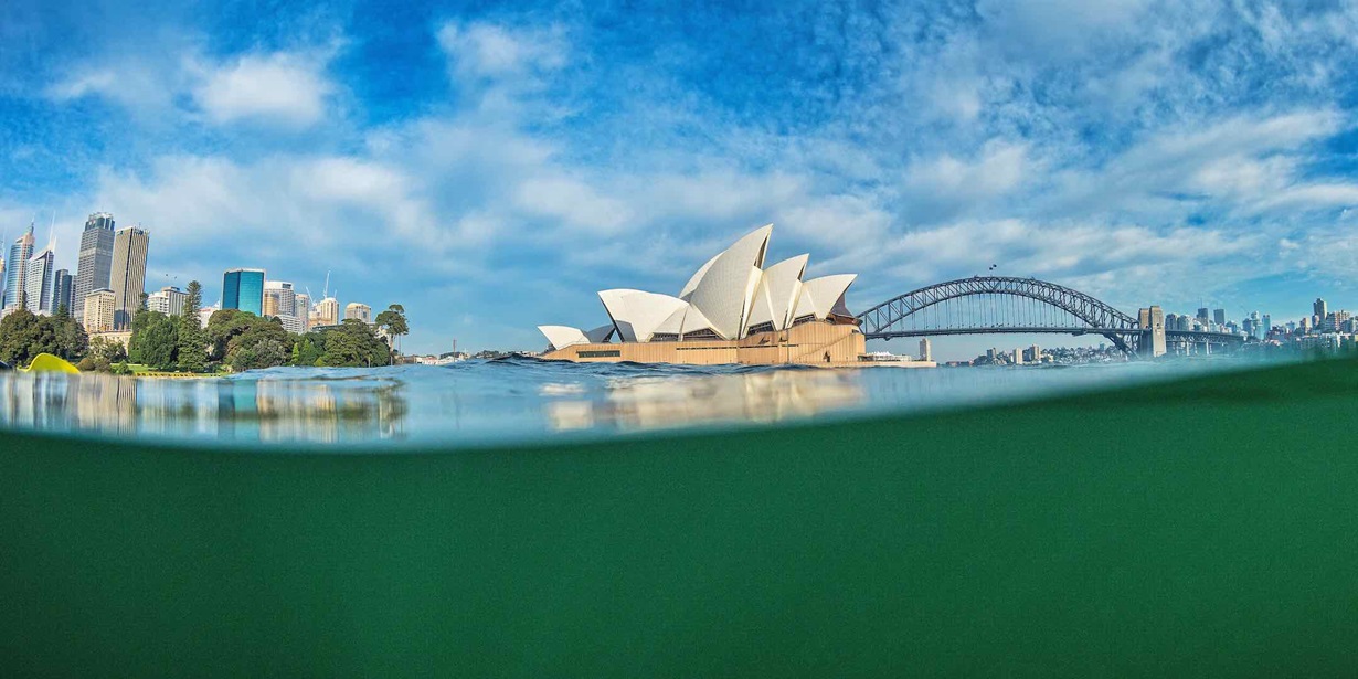 Underwater view of Sydney Harbour and its icons. Image courtesy Destination NSW