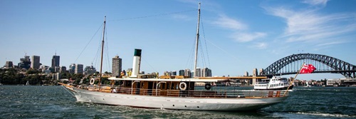Steam yacht Ena out on Sydney Harbour