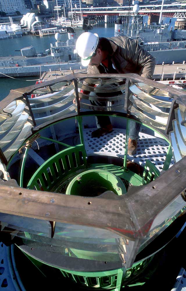 Cape Bowling Green Lighthouse reconstruction at the Maritime Museum, 1994